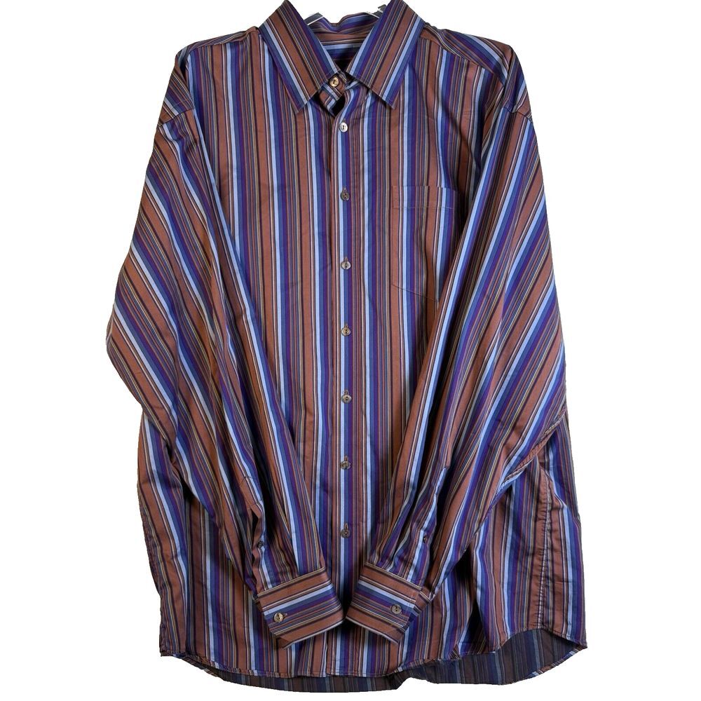 BUGATCHI Uomo     Men's Shirt    Size XXL   Long Sleeve     Striped